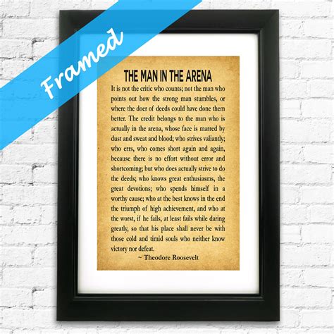 the man in the arena quote framed